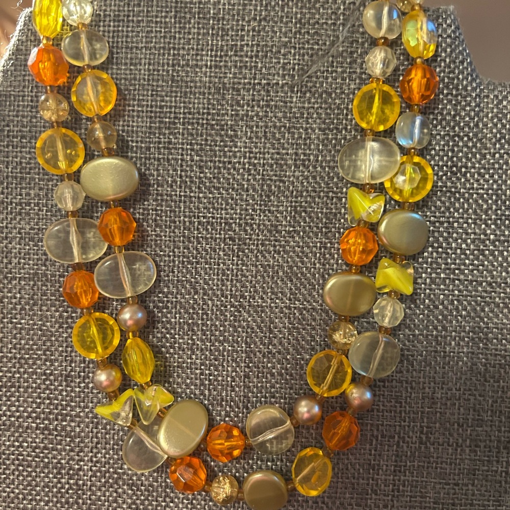 VNTG Germany multicolored Double Strand Acrylic Beaded Necklace